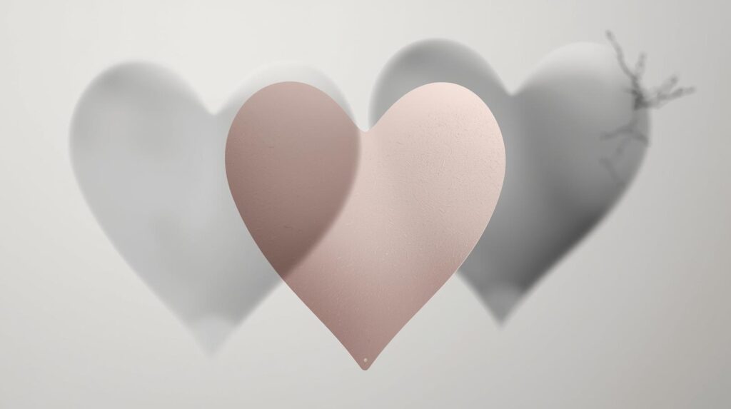 3つのハートのうち1つだけ色がついている