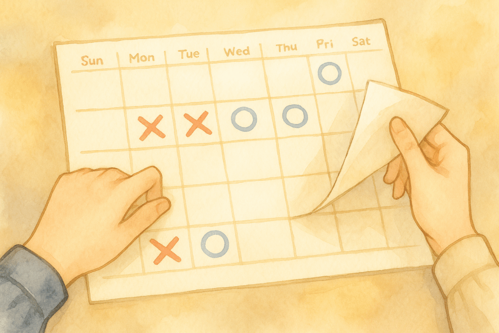 2人の予定がすれ違う