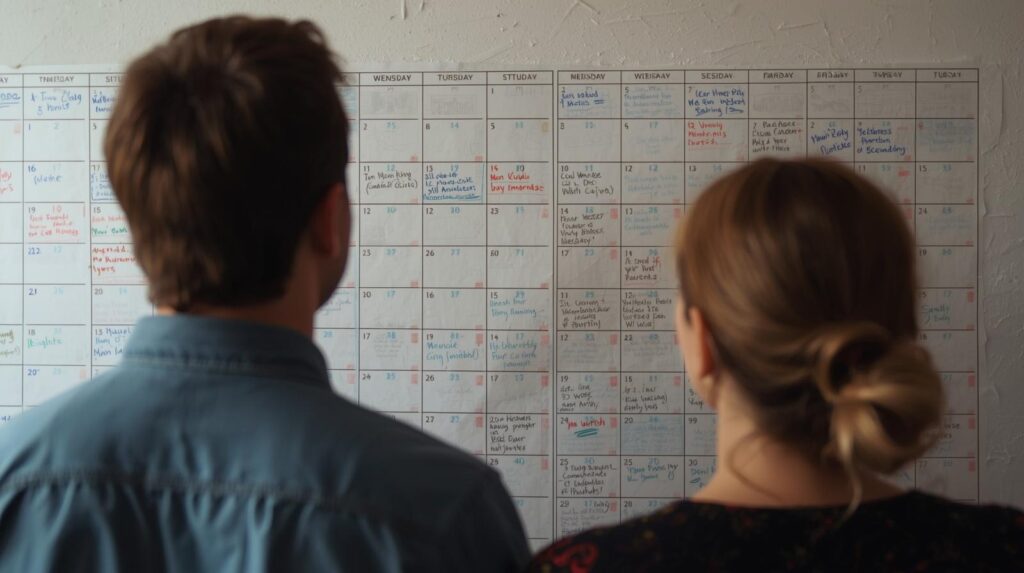 同じカレンダーを見ているけれど、予定がすれ違っている