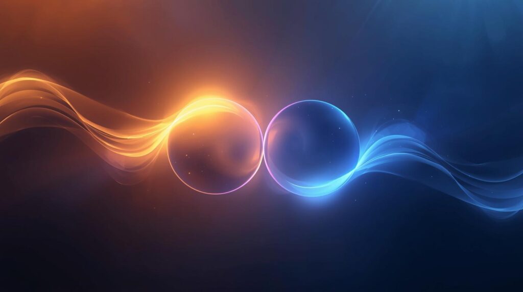 2つの光がずれて → ふわっと揃っていく