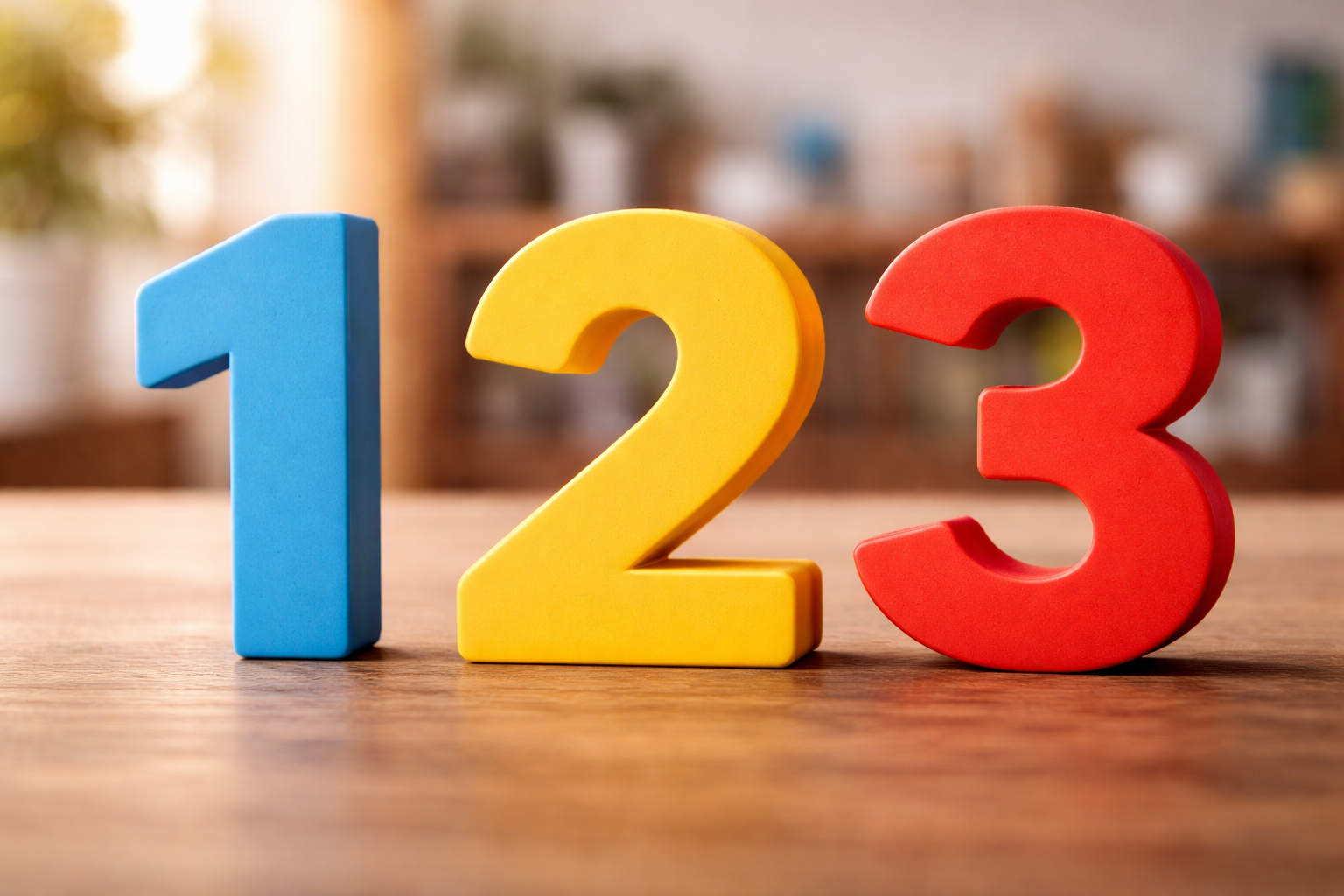 「1, 2, 3」という数字のオブジェ