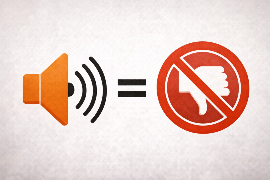 「騒音」=「嫌い」という数式のようなグラフィック。