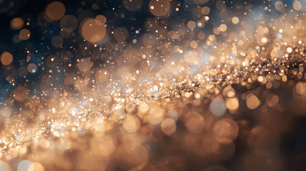 ひらりと舞う光の粒がひときわ輝くイメージ
