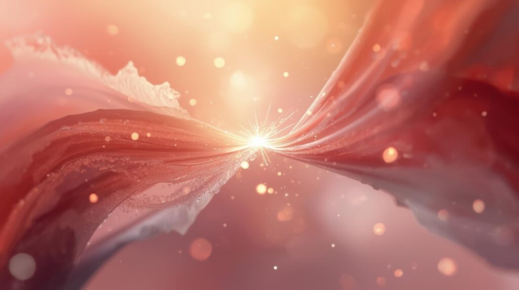 小さな火花や光が交わるような“恋のスイッチ”を表現