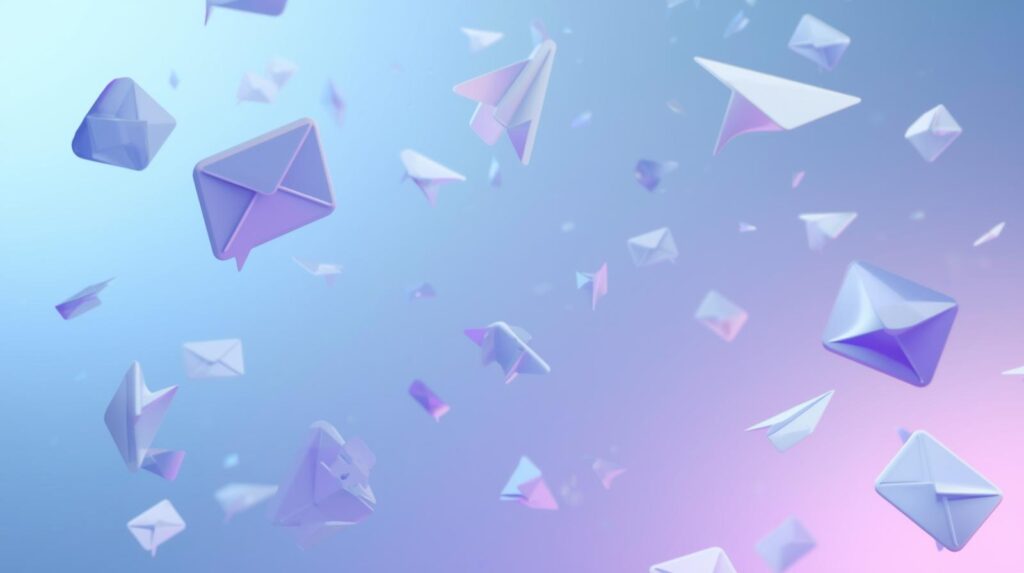 手紙・メッセージのアイコンがふわっと浮いている