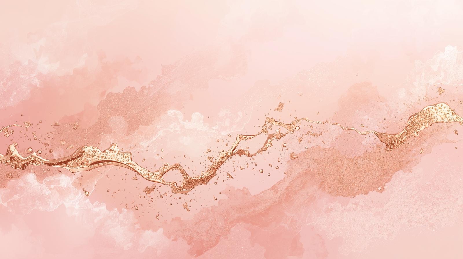 淡いピンクとゴールドがふわっと交差する