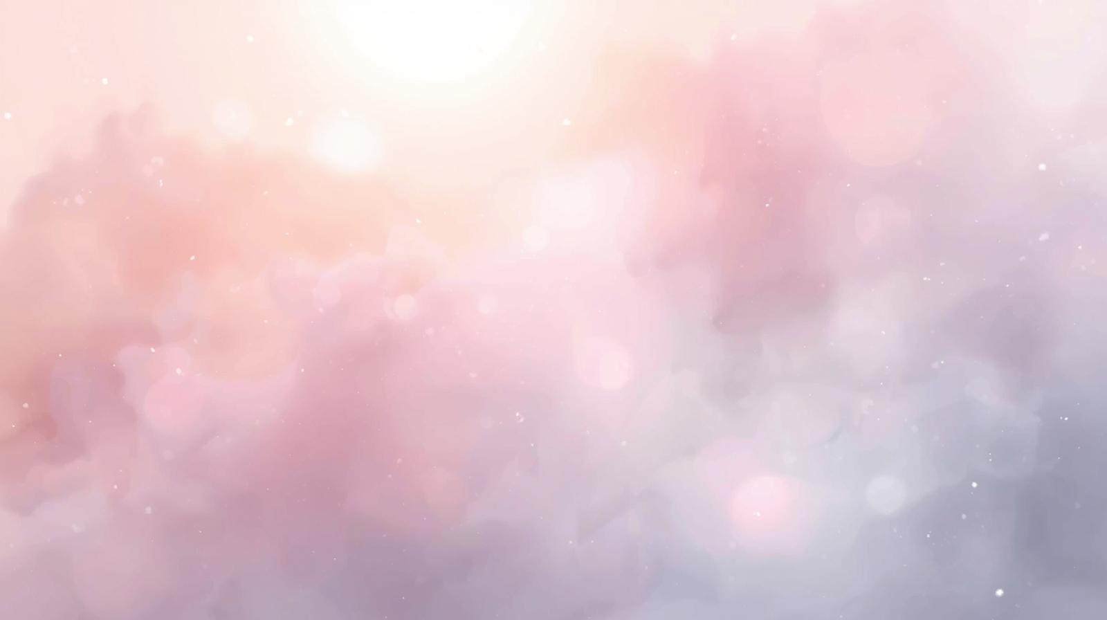 淡いピンクと白の光が重なり合う