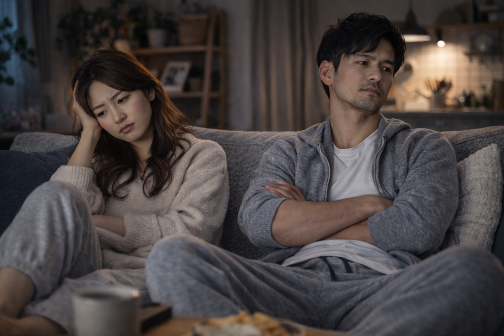 「ただの安定なのか、冷められたのか分からない」という不安のイメージ