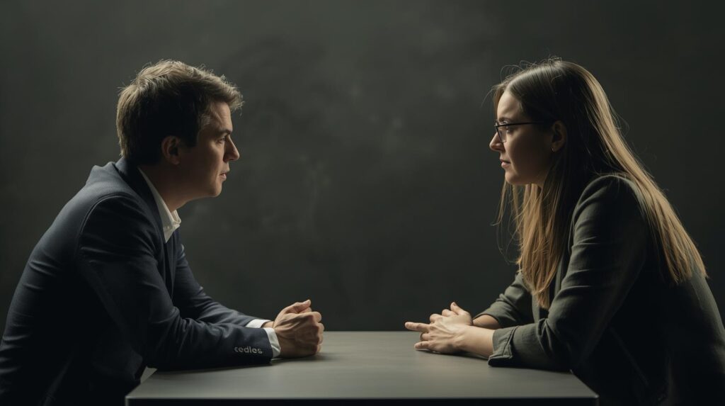 真剣な話し合い。