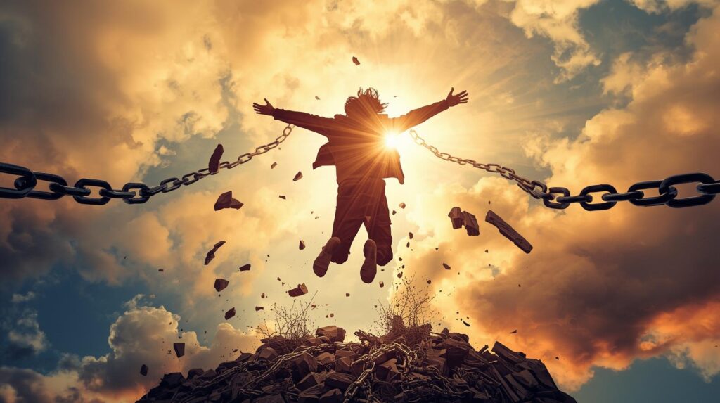 鎖がちぎれたような開放感。