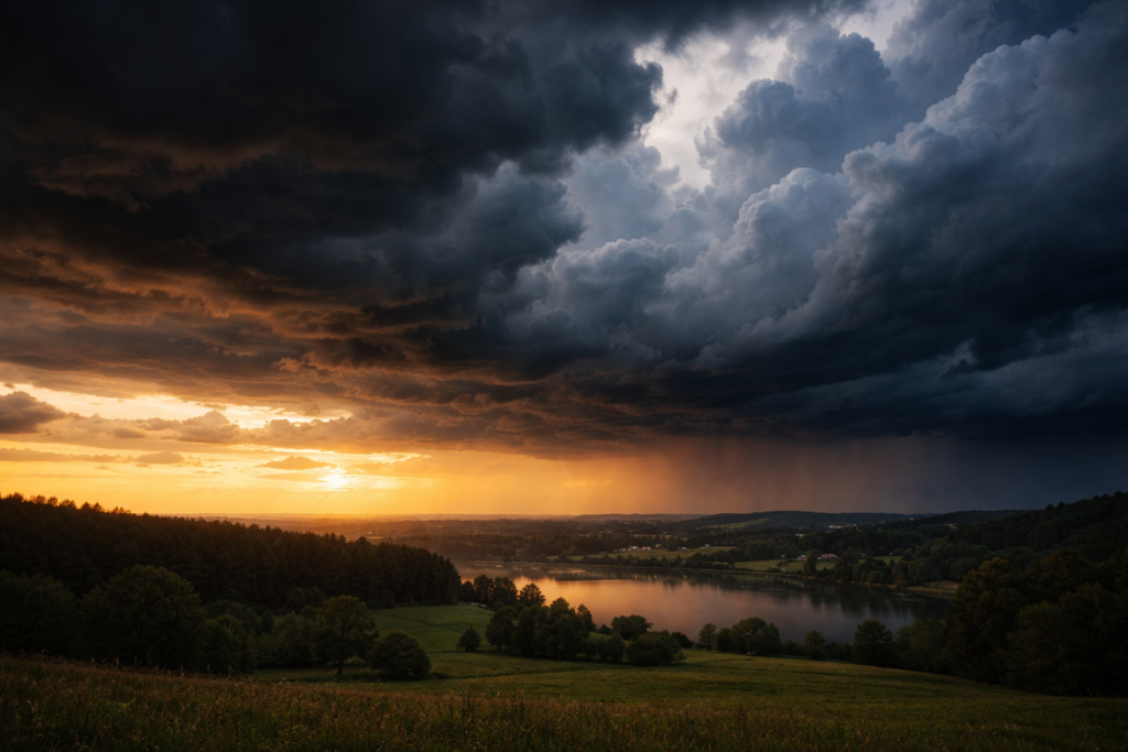 嵐の前の静けさを感じさせる空。
