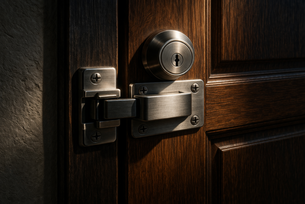 しっかりと閉まったドアの鍵。