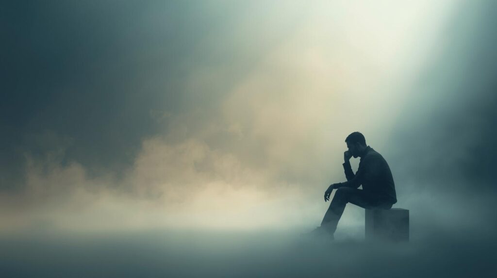 「覚悟を決めるための孤独な時間」のイメージ。