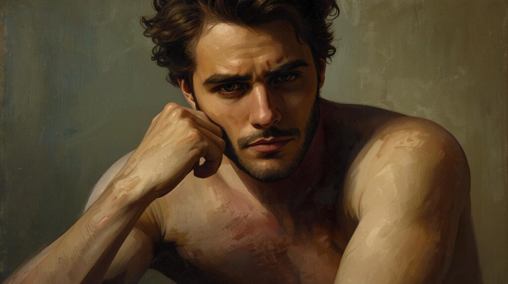 繊細で傷つきやすい男性のプライドをイメージ。