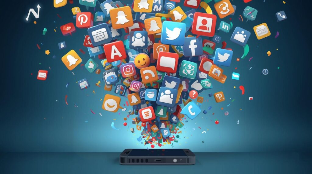 スマホの画面に映る、執拗なメッセージや不当な要求を象徴する通知の嵐。