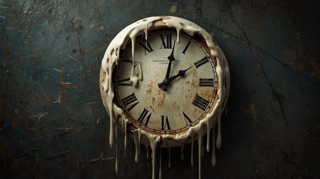 歪んだ時計の描写